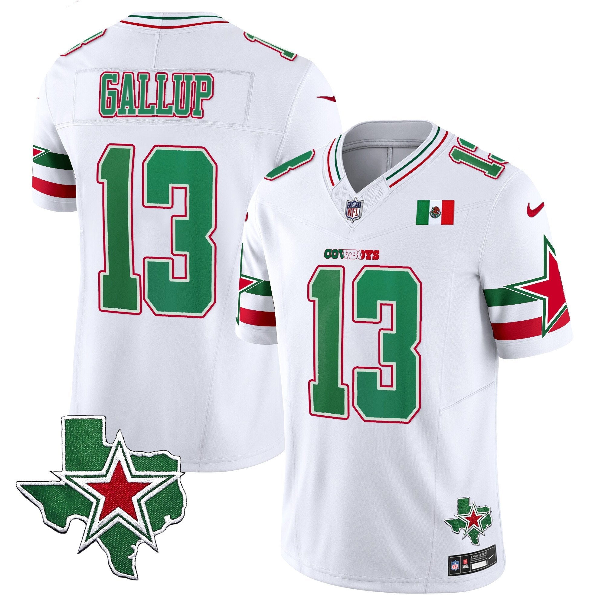 Cowboys 2024 Mexico Vapor Limited Jersey – All Stitched – White – Michael Gallup Jersey