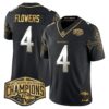 Ravens Maryland Flag Map 2024 AFC North Division Champions Patch Gold Vapor Limited Jersey – All Stitched – Black Limited – Zay Flowers Jersey