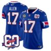 Bills 60th Anniversary Patch Vapor Limited Jersey – All Stitched – Royal – Josh Allen Jersey