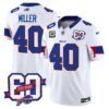Bills 60th Anniversary Patch Vapor Limited Jersey – All Stitched – White – Von Miller Jersey