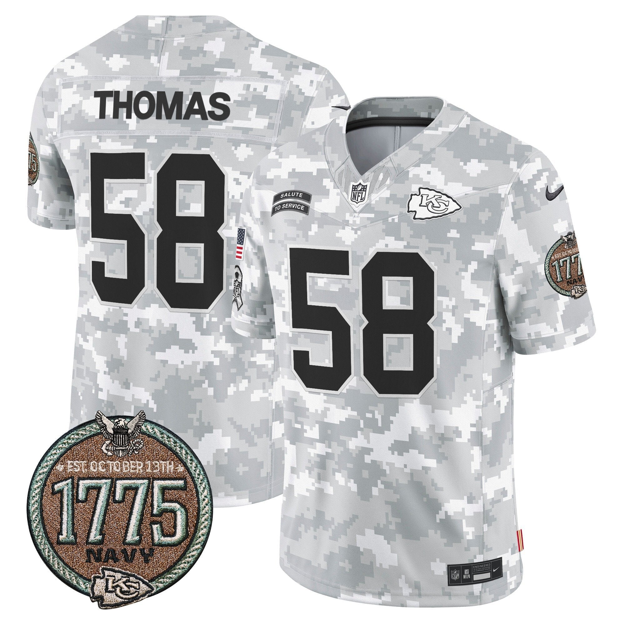 Chiefs 2024 Salute to Service Establishment Year Patch Vapor Limited Jersey – All Stitched – Navy – Derrick Thomas Jersey