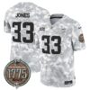 Vikings 2024 Salute to Service Establishment Year Patch Vapor Limited Jersey – All Stitched – Navy – Aaron Jones Jersey