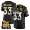 Denver Broncos 3-Time Champions Patch Gold Vapor Limited Jersey – All Stitched – Black Limited – Javonte Williams Jersey