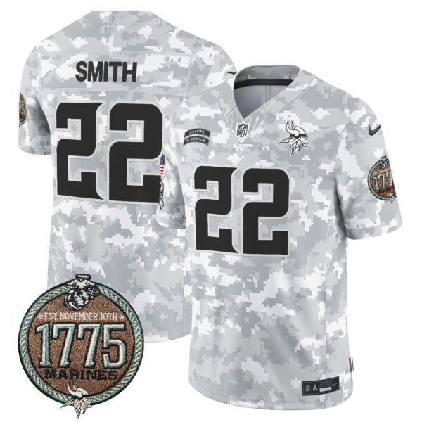 Vikings 2024 Salute to Service Establishment Year Patch Vapor Limited Jersey – All Stitched – Marines – Harrison Smith Jersey