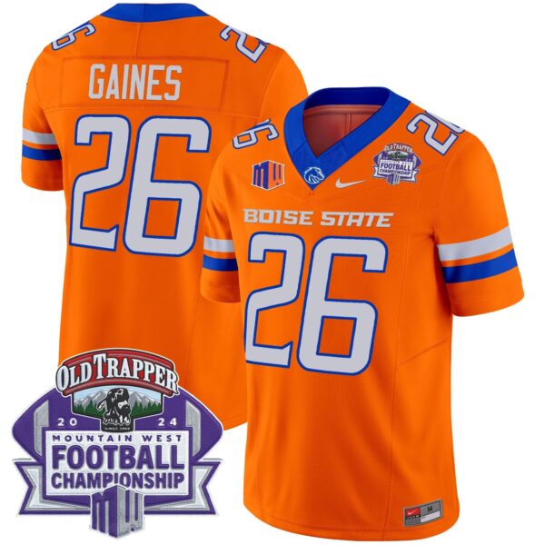 Boise State Broncos 2024 Championship Vapor Limited Jersey – All Stitched – Orange – Sire Gaines Jersey