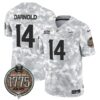Vikings 2024 Salute to Service Establishment Year Patch Vapor Limited Jersey – All Stitched – Army – Sam Darnold Jersey