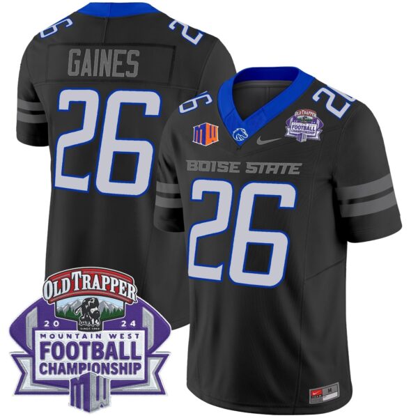 Boise State Broncos 2024 Championship Vapor Limited Jersey – All Stitched – Black – Sire Gaines Jersey