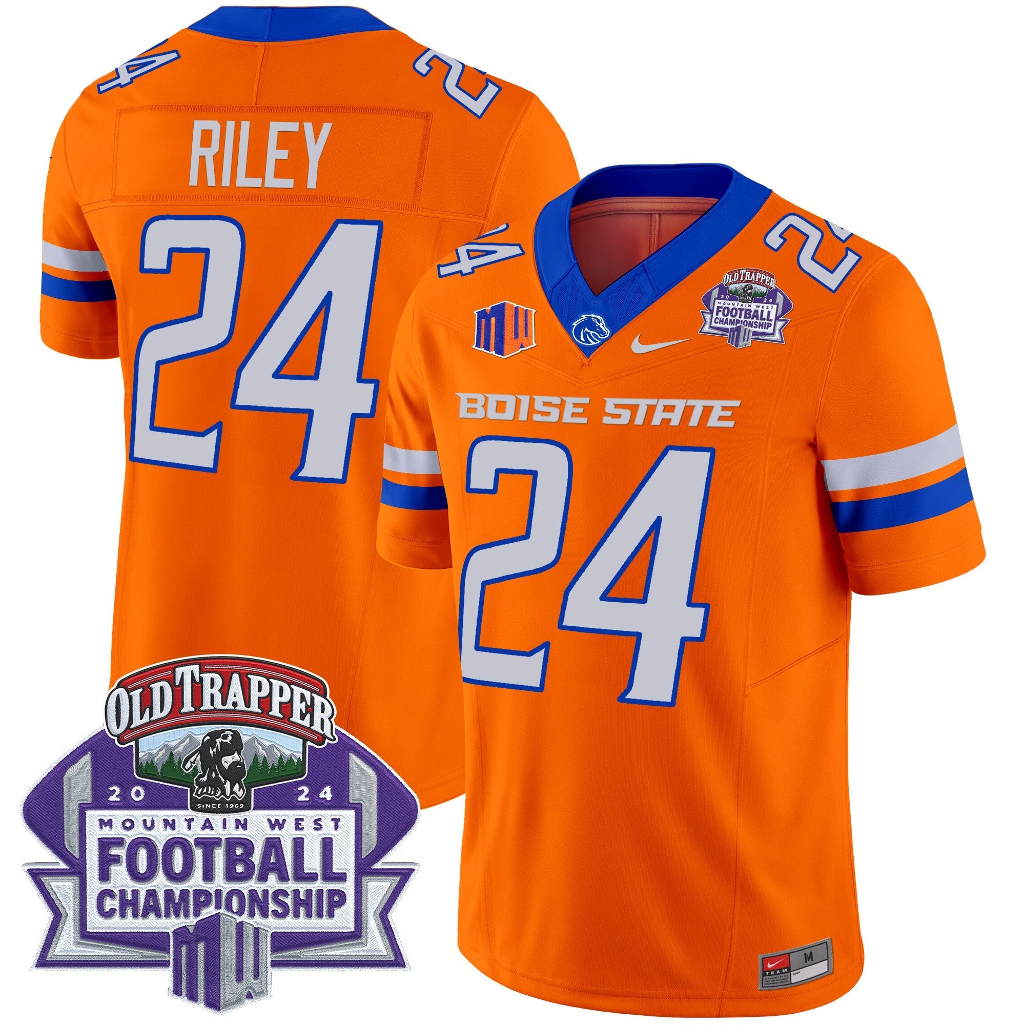 Boise State Broncos 2024 Championship Vapor Limited Jersey – All Stitched – Orange – Dylan Riley Jersey