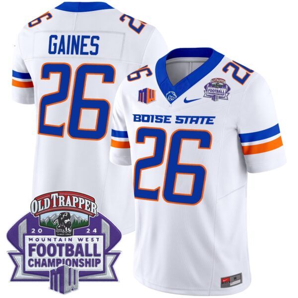 Boise State Broncos 2024 Championship Vapor Limited Jersey – All Stitched – White – Sire Gaines Jersey