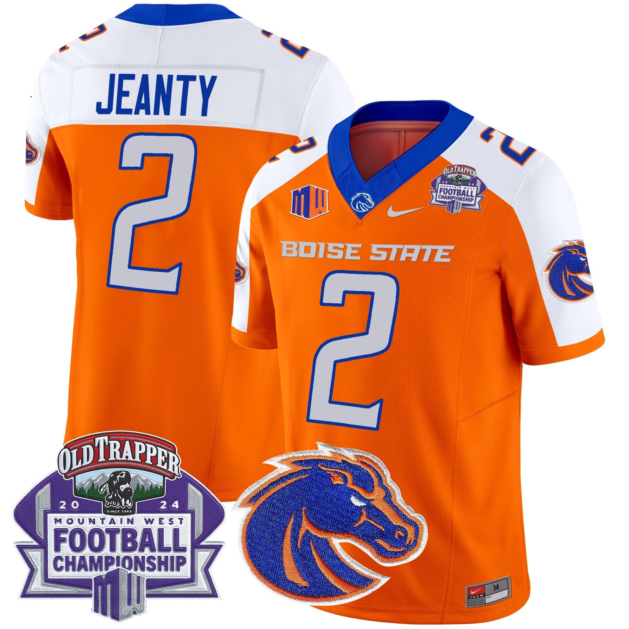 Boise State Broncos 2024 Championship Vapor Limited Jersey – All Stitched – Orange Alternate – Ashton Jeanty Jersey