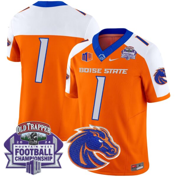 Boise State Broncos 2024 Championship Vapor Limited Jersey – All Stitched – Orange Alternate – #1 Team Jersey
