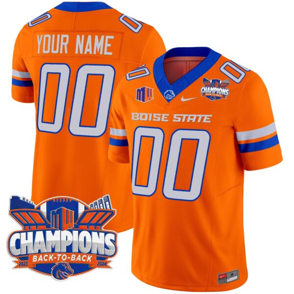 Boise State Broncos 2024 Back To Back Champions Vapor Limited Custom Jersey – All Stitched – Orange Jersey