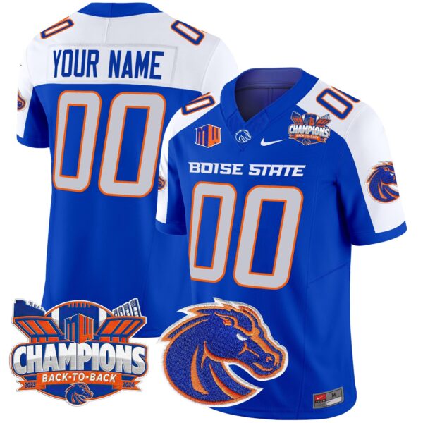 Boise State Broncos 2024 Back To Back Champions Vapor Limited Custom Jersey – All Stitched – Royal Alternate Jersey