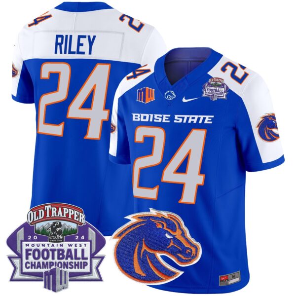 Boise State Broncos 2024 Championship Vapor Limited Jersey – All Stitched – Royal Alternate – Dylan Riley Jersey