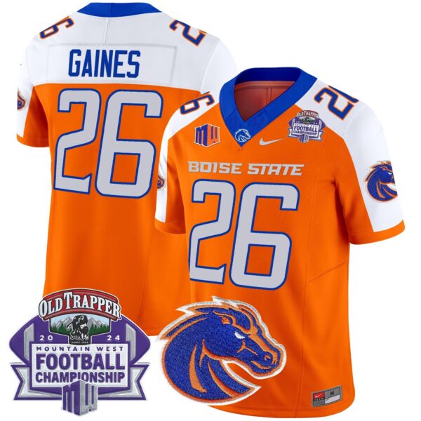 Boise State Broncos 2024 Championship Vapor Limited Jersey – All Stitched – Orange Alternate – Sire Gaines Jersey