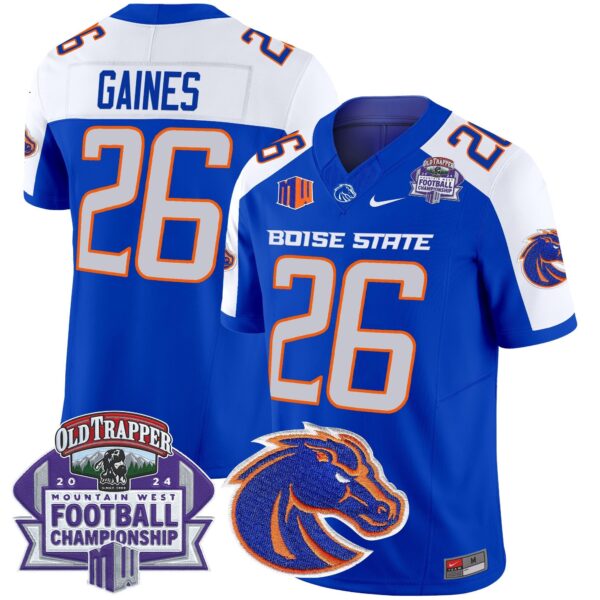 Boise State Broncos 2024 Championship Vapor Limited Jersey – All Stitched – Royal Alternate – Sire Gaines Jersey
