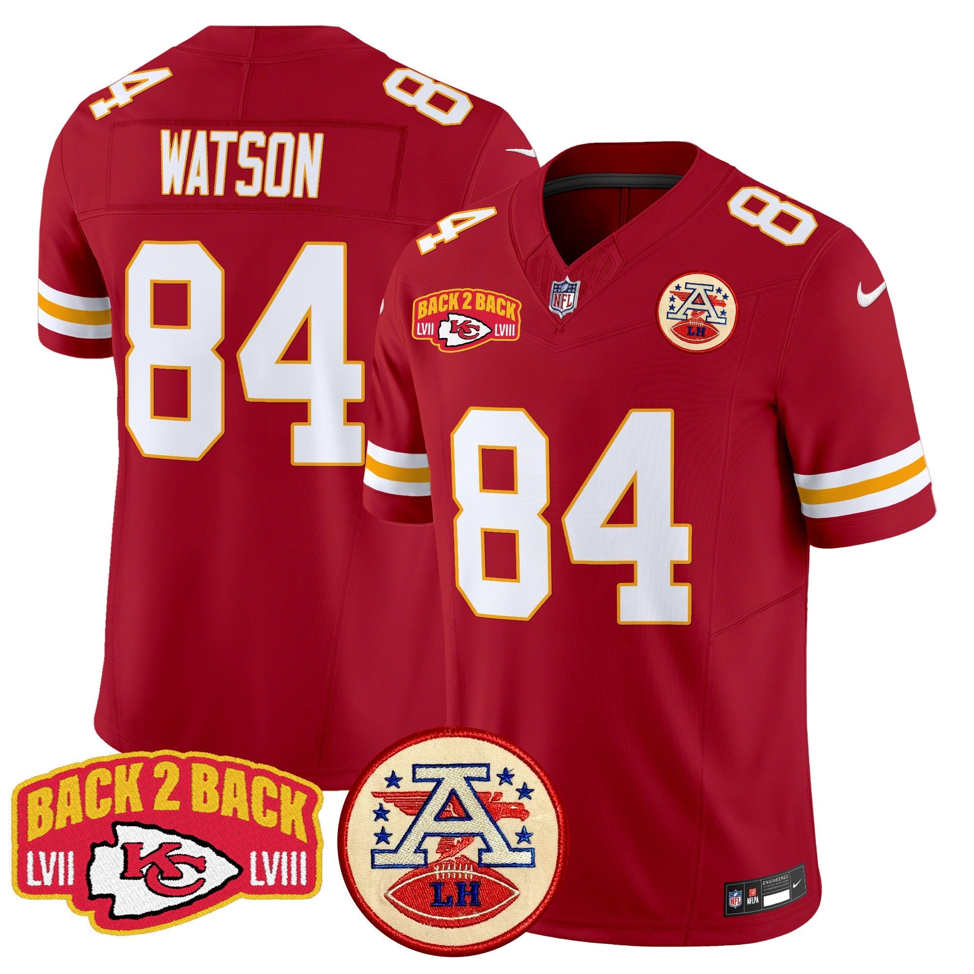 Chiefs Super Back 2 Back Patch Vapor Limited Jersey – All Stitched – Red – Justin Watson Jersey