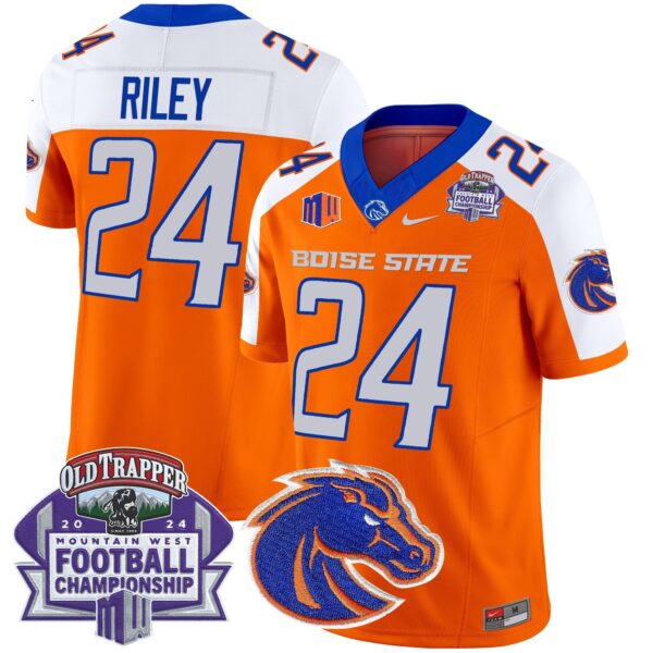 Boise State Broncos 2024 Championship Vapor Limited Jersey – All Stitched – Orange Alternate – Dylan Riley Jersey