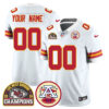 Custom Chiefs 2024 AFC West Champs Jersey – All Stitched – Style 1 – White Jersey