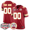 Custom Chiefs 2024 AFC West Champs Jersey – All Stitched – Style 2 – Red Jersey