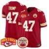 Chiefs Super Back 2 Back Patch Vapor Limited Jersey – All Stitched – Red – Donald Trump Jersey