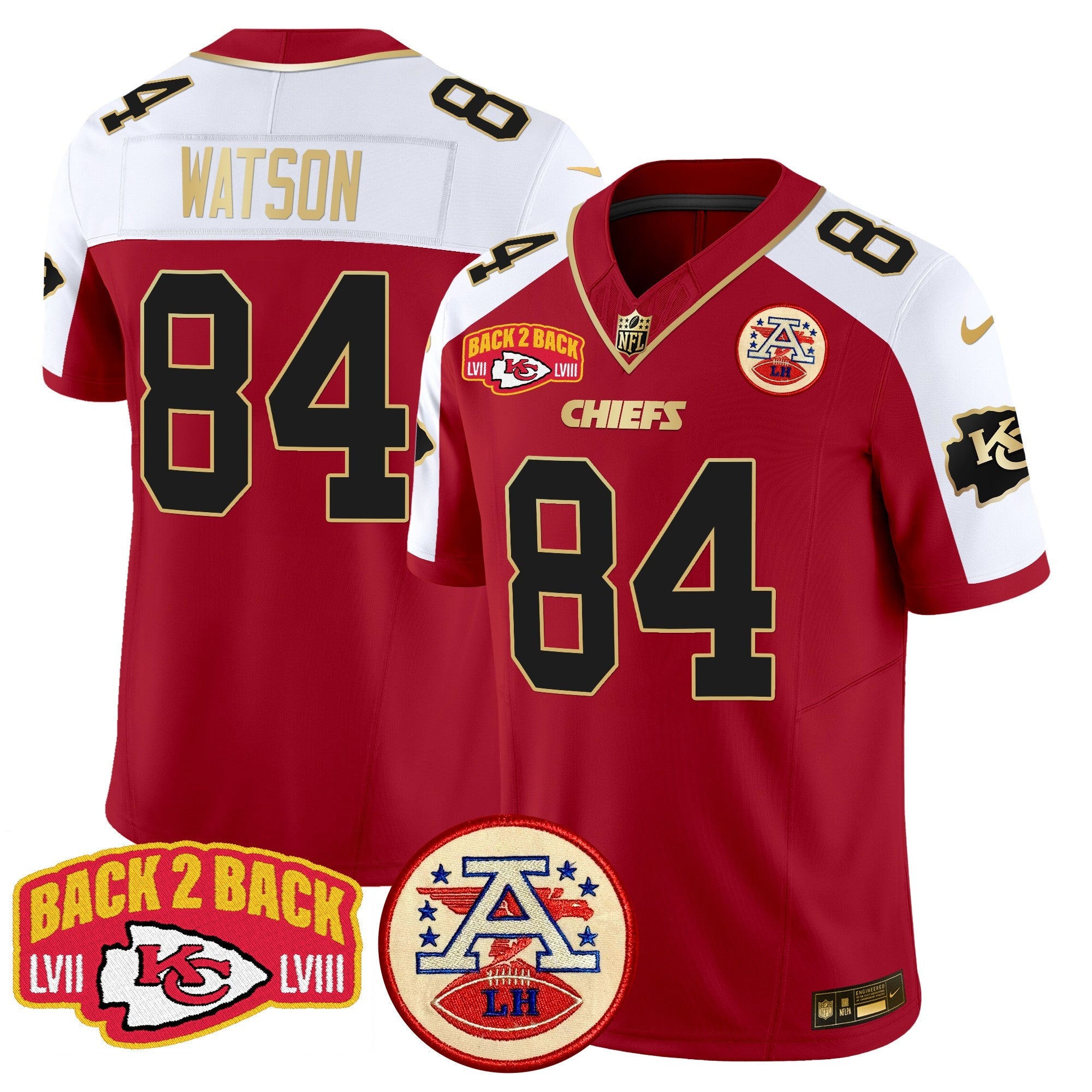 Chiefs Super Back 2 Back Patch Vapor Limited Jersey – All Stitched – Red Alternate – Justin Watson Jersey