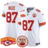 Chiefs Super Back 2 Back Patch Vapor Limited Jersey – All Stitched – White – Travis Kelce Jersey
