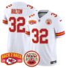Chiefs Super Back 2 Back Patch Vapor Limited Jersey – All Stitched – White – Nick Bolton Jersey