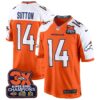 Denver Broncos 3-Time Champions Patch Game Jersey – Al Stitched – Orange Alternate – Courtland Sutton Jersey