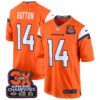 Denver Broncos 3-Time Champions Patch Game Jersey – Al Stitched – Orange – Courtland Sutton Jersey