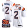 Denver Broncos 3-Time Champions Patch Game Jersey – Al Stitched – White – Patrick Surtain II Jersey