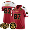 Chiefs 2024 AFC West Champions Jersey – All Stitched – Red Alternate – Travis Kelce – 87 Jersey