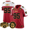Chiefs 2024 AFC West Champions Jersey – All Stitched – Red Alternate – Chris Jones – 95 Jersey