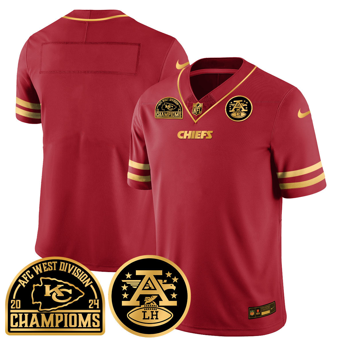 Chiefs 2024 AFC West Champs Jersey – All Stitched – Special Red – Team Jersey