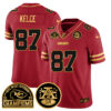 Chiefs 2024 AFC West Champs Jersey – All Stitched – Special Red – Travis Kelce – 87 Jersey