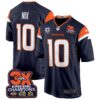 Denver Broncos 3-Time Champions Patch Game Jersey – Al Stitched – Navy – Bo Nix Jersey