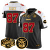 Chiefs 2024 AFC West Champions Jersey – All Stitched – Black Alternate – Travis Kelce – 87 Jersey
