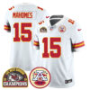 Chiefs 2024 AFC West Champs Jersey – All Stitched – White – Patrick Mahomes – 15 Jersey