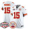 Chiefs 2024 AFC West Champions Jersey – All Stitched – White – Patrick Mahomes – 15 Jersey