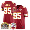 Chiefs 2024 AFC West Champs Jersey – All Stitched – Red – Chris Jones – 95 Jersey