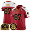 Chiefs 2024 AFC West Champs Jersey – All Stitched – Red Alternate – Travis Kelce – 87 Jersey