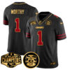 Chiefs 2024 AFC West Champions Jersey – All Stitched – Gold Trim – Xavier Worthy – 1 Jersey