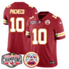 Chiefs 2024 AFC West Champions Jersey – All Stitched – Red – Isiah Pacheco – 10 Jersey