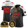 Chiefs 2024 AFC West Champs Jersey – All Stitched – Black Alternate – Travis Kelce – 87 Jersey