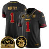 Chiefs 2024 AFC West Champs Jersey – All Stitched – Gold Trim – Xavier Worthy – 1 Jersey