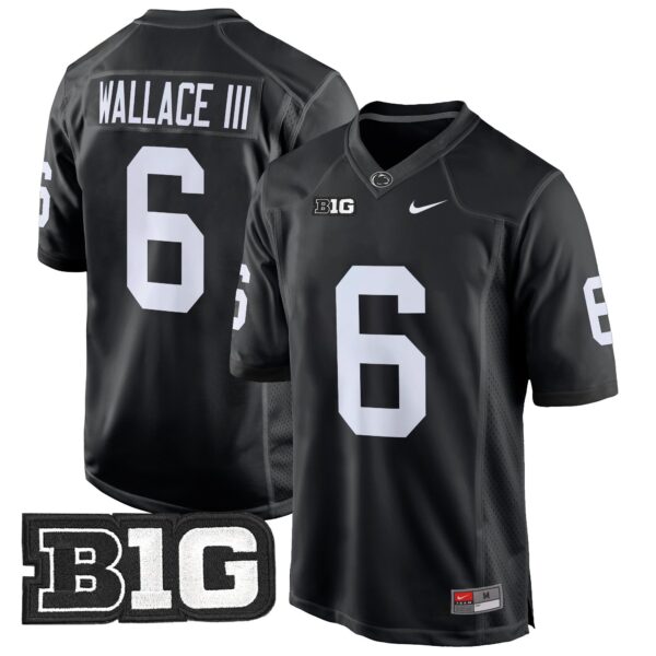 Penn State Nittany Lions 2024 Game Jersey – All Stitched – Black – Harrison Wallace III Jersey