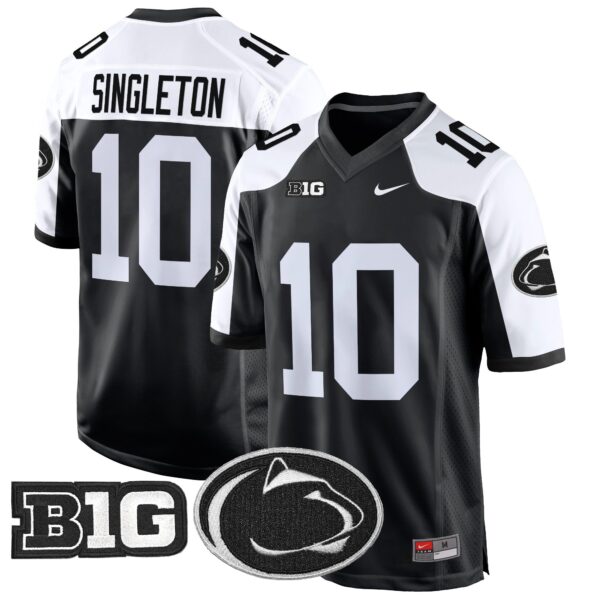 Penn State Nittany Lions 2024 Game Jersey – All Stitched – Black Alternate – Nicholas Singleton Jersey