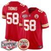 Chiefs 2024 AFC West Division Champions Patch Vapor Limited Jersey – All Stitched – Red – Derrick Thomas Jersey