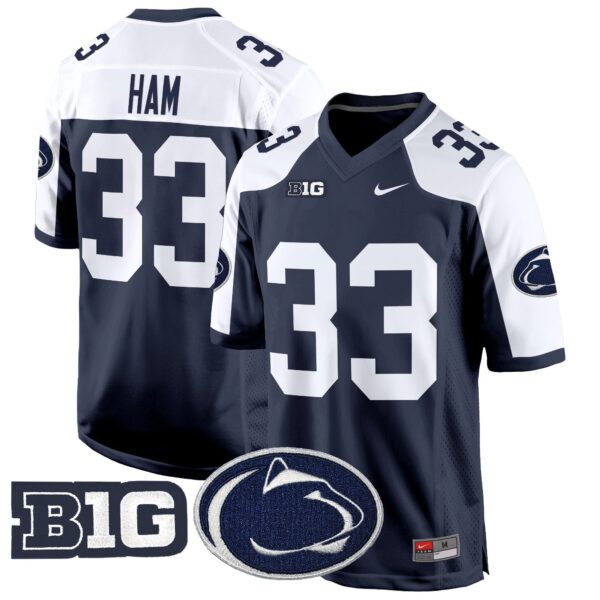 Penn State Nittany Lions 2024 Game Jersey – All Stitched – Navy Alternate – Jack Ham Jersey