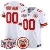 Chiefs 2024 AFC West Division Champions Patch Vapor Limited Custom Jersey – All Stitched – White Jersey